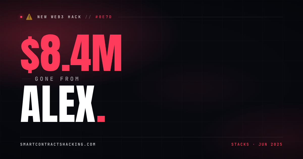 ALEX Hack (2025) - $8.4M Lost | Smart Contract Hacking