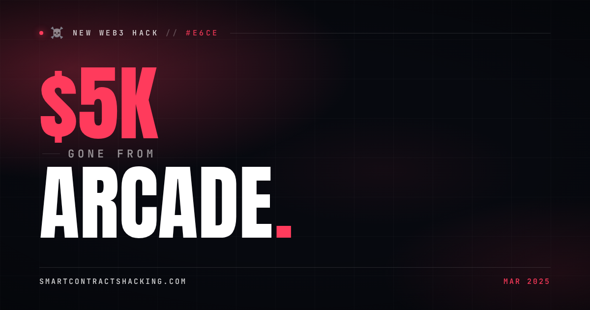 String Arcade. Hack Arcade Hack (2025) - $5K Lost | Smart Contract Hacking