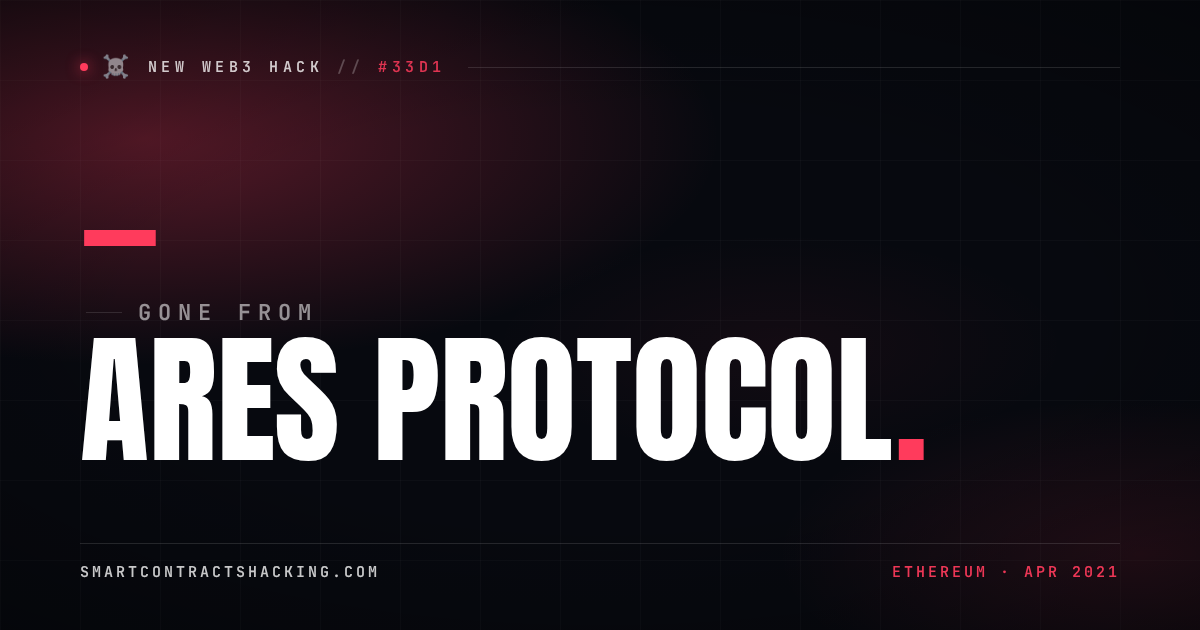 Ares Protocol Hack (2021) - — Lost | Smart Contract Hacking