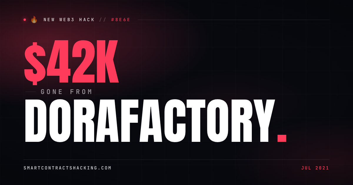 Hacker Factory DoraFactory Hack (2021) - $42K Lost | Smart Contract Hacking