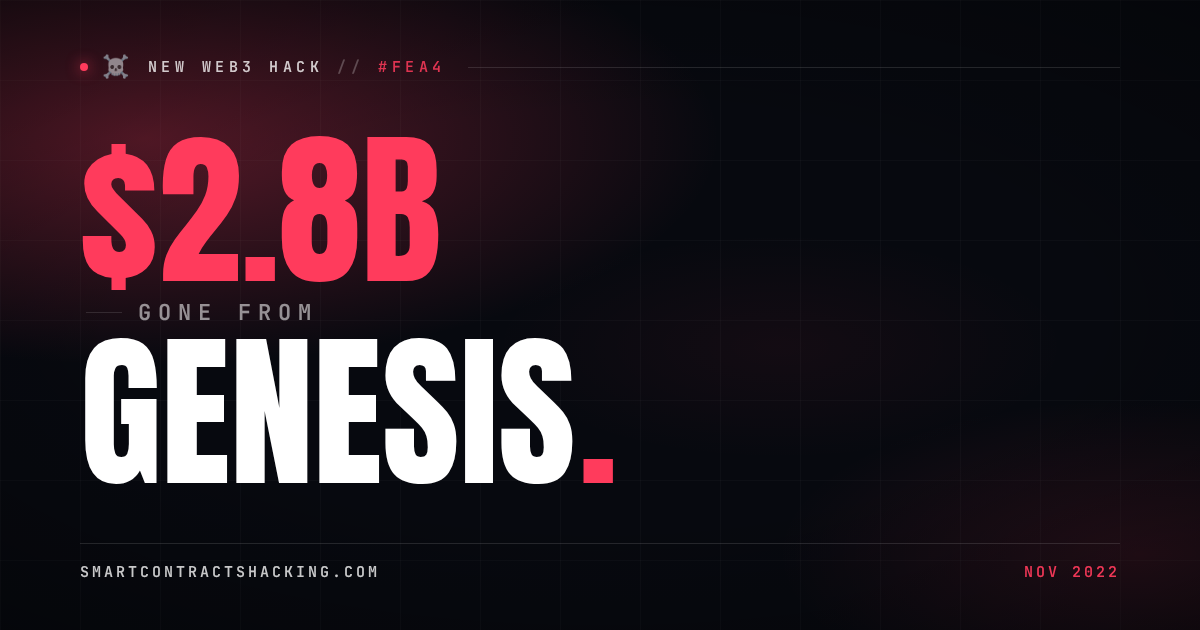 Genesis Hack (2022) - $2.8B Lost | Smart Contract Hacking