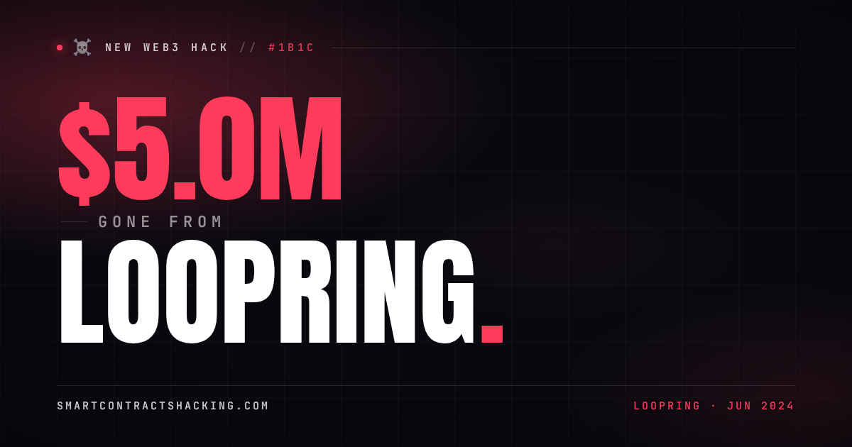 Loopring Hack (2024) - $5.0M Lost | Smart Contract Hacking