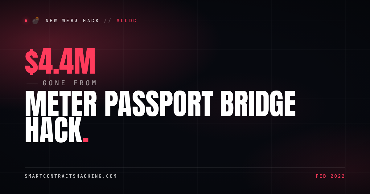 Meter.io Hack (2022) - $4.4M Lost | Smart Contract Hacking