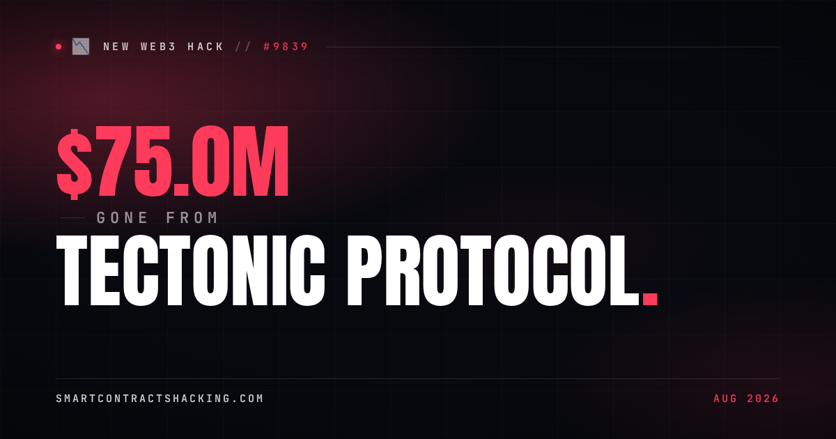 Protacol Inj Tectonic Protocol Hack (2026) - $75.0M | Smart Contract Hacking