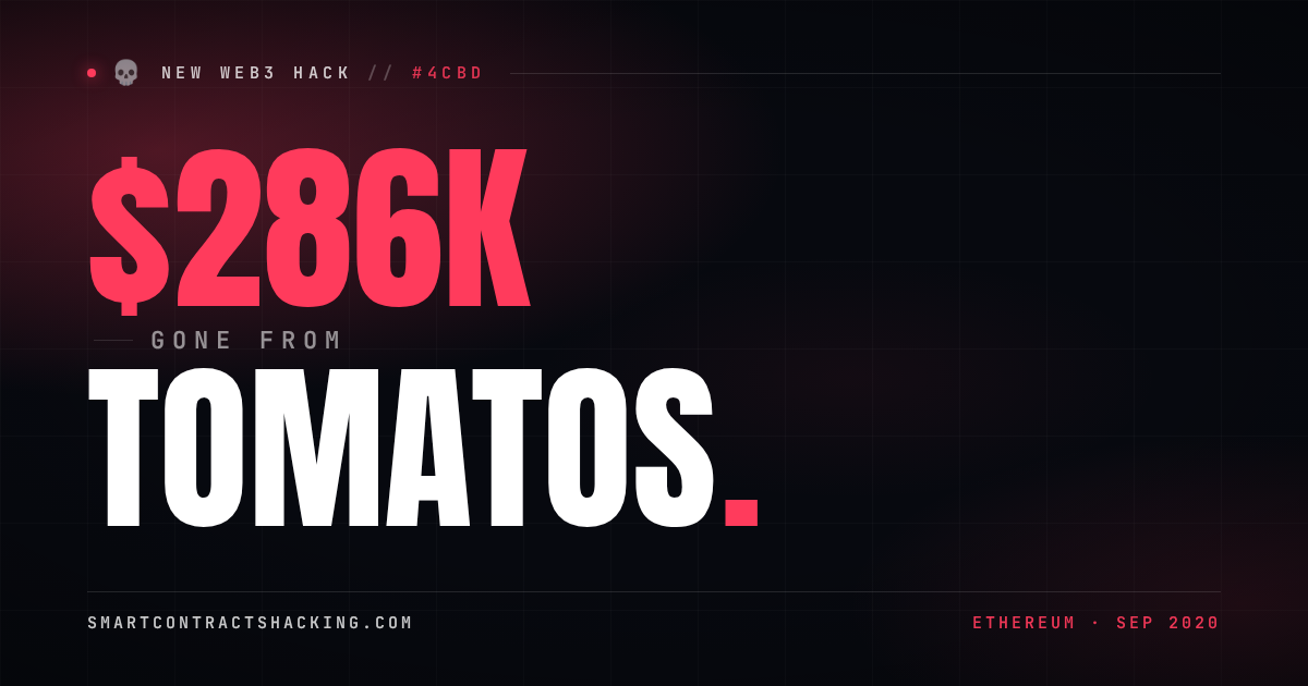 Matos Hacker Tomatos Hack (2020) - $286K Lost | Smart Contract Hacking